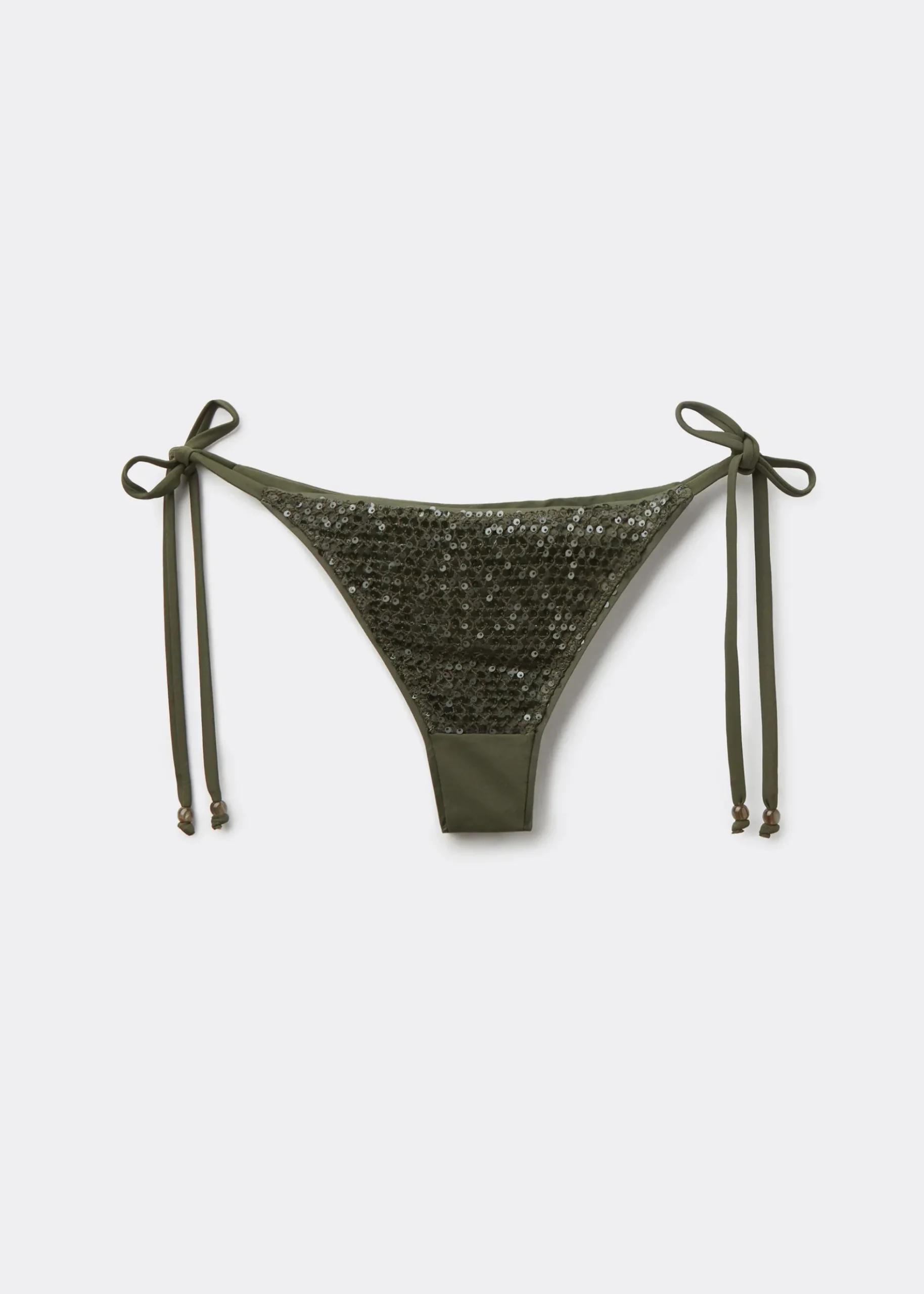 Bas de maillot brésilien à lanières Sequin Net