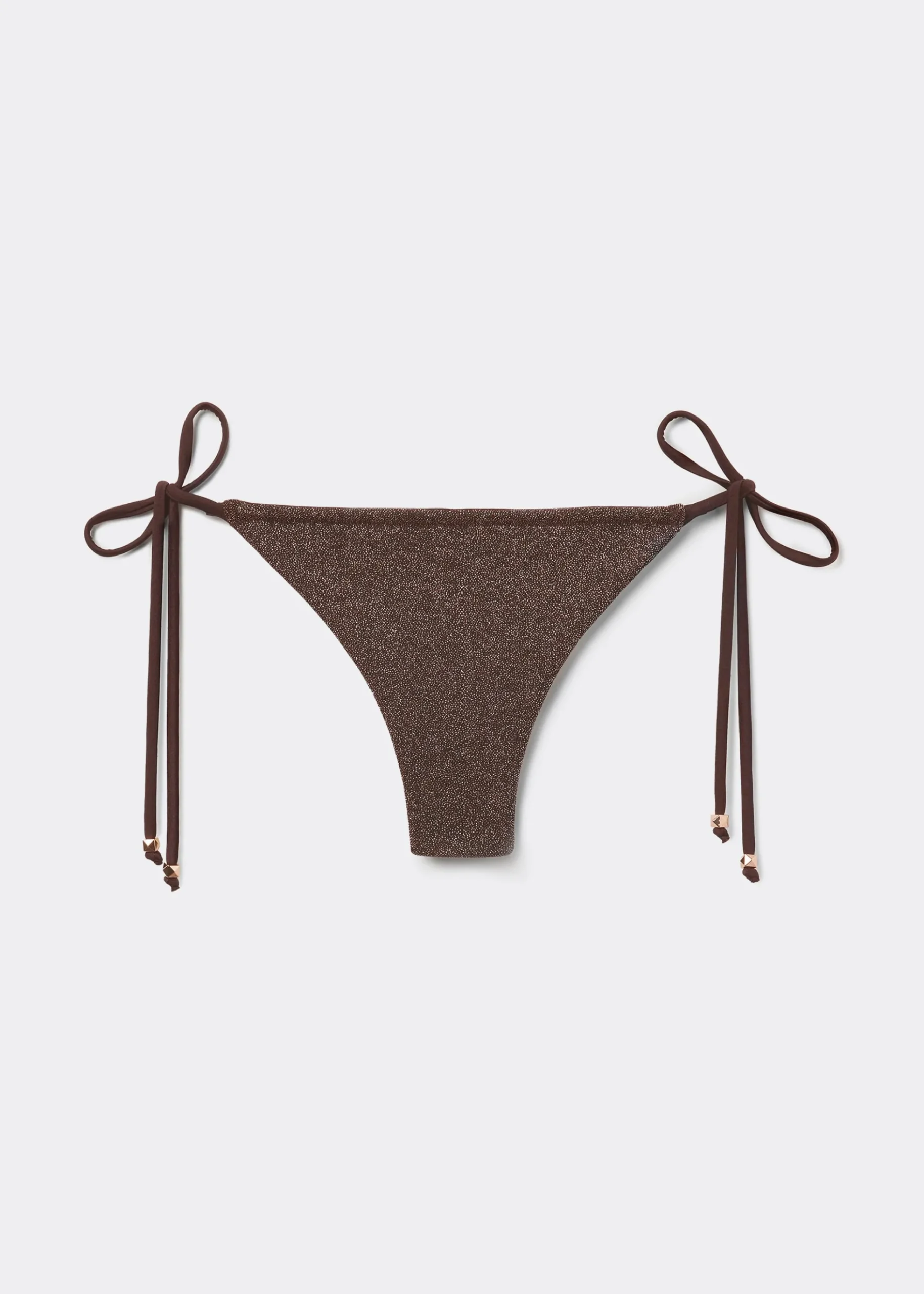 Bas de maillot brésilien à lanières Brown Glitter