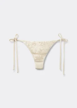 Bas de maillot brésilien à lanières Sequin Net