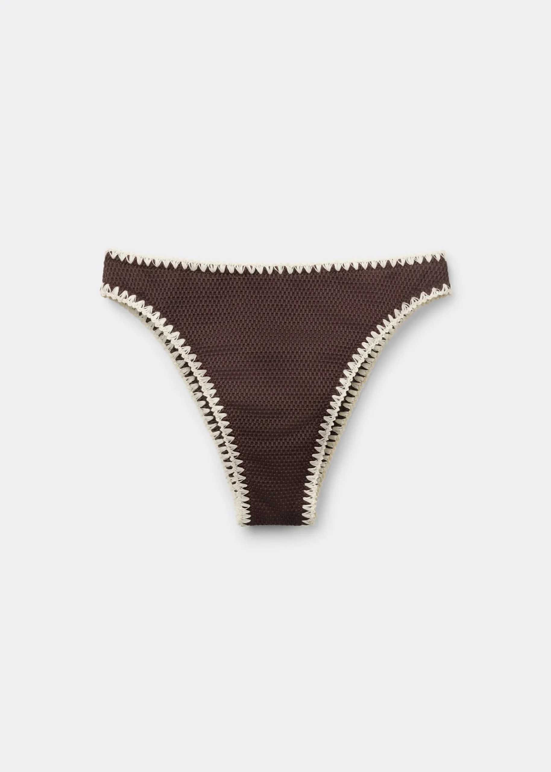 Bas de maillot brésilien taille haute Bicolor Embroidery