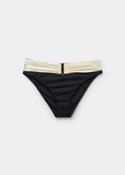 Bas de Maillot de Bain Taille Haute Elegant Bicolore