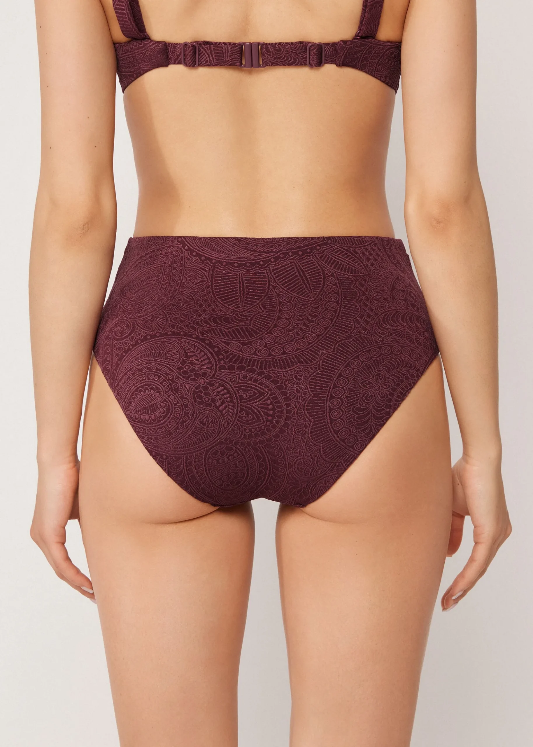 Bas de Maillot de Bain Taille Haute Precious Jacquard