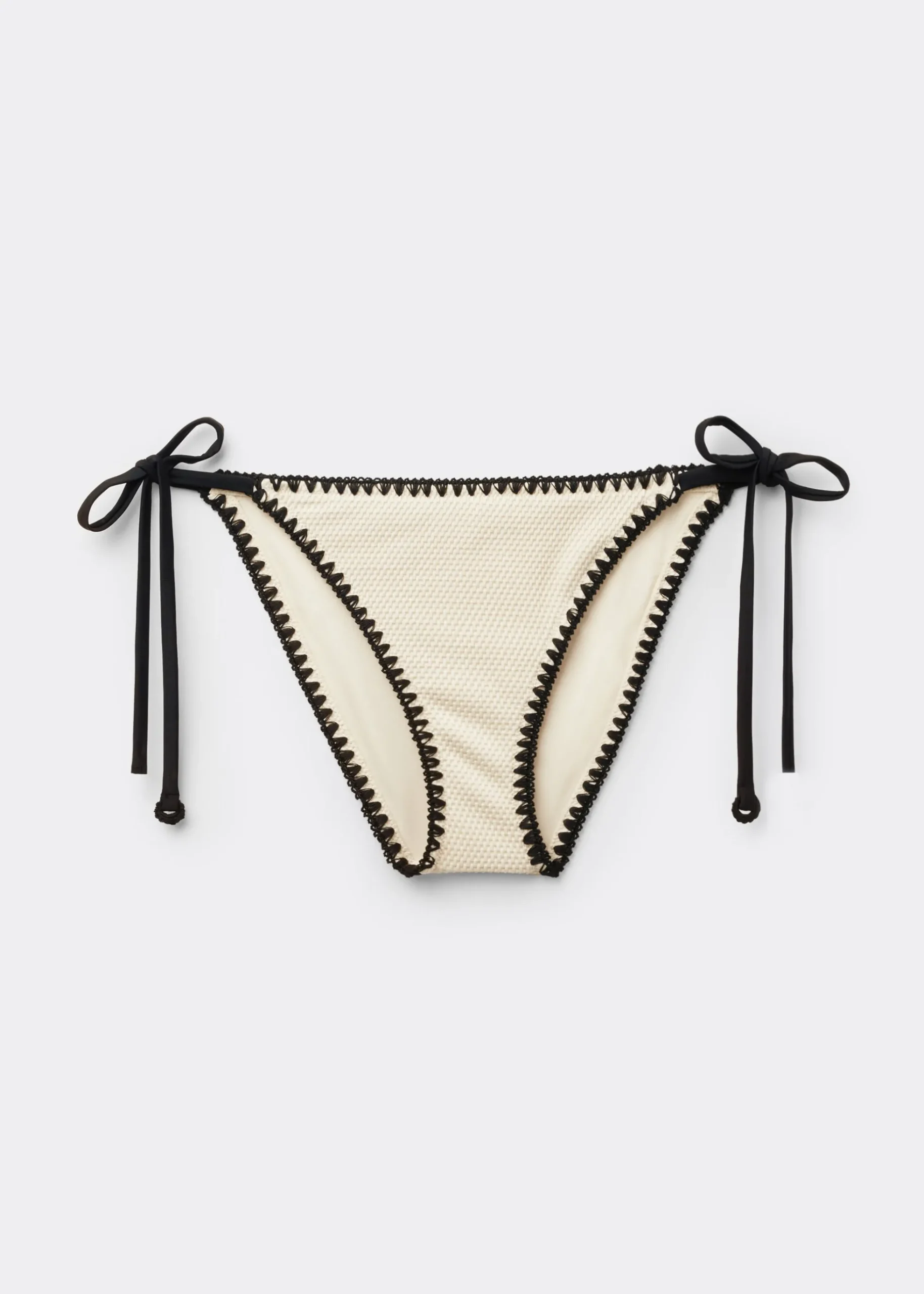 Bas de maillot à lanières Bicolor Embroidery