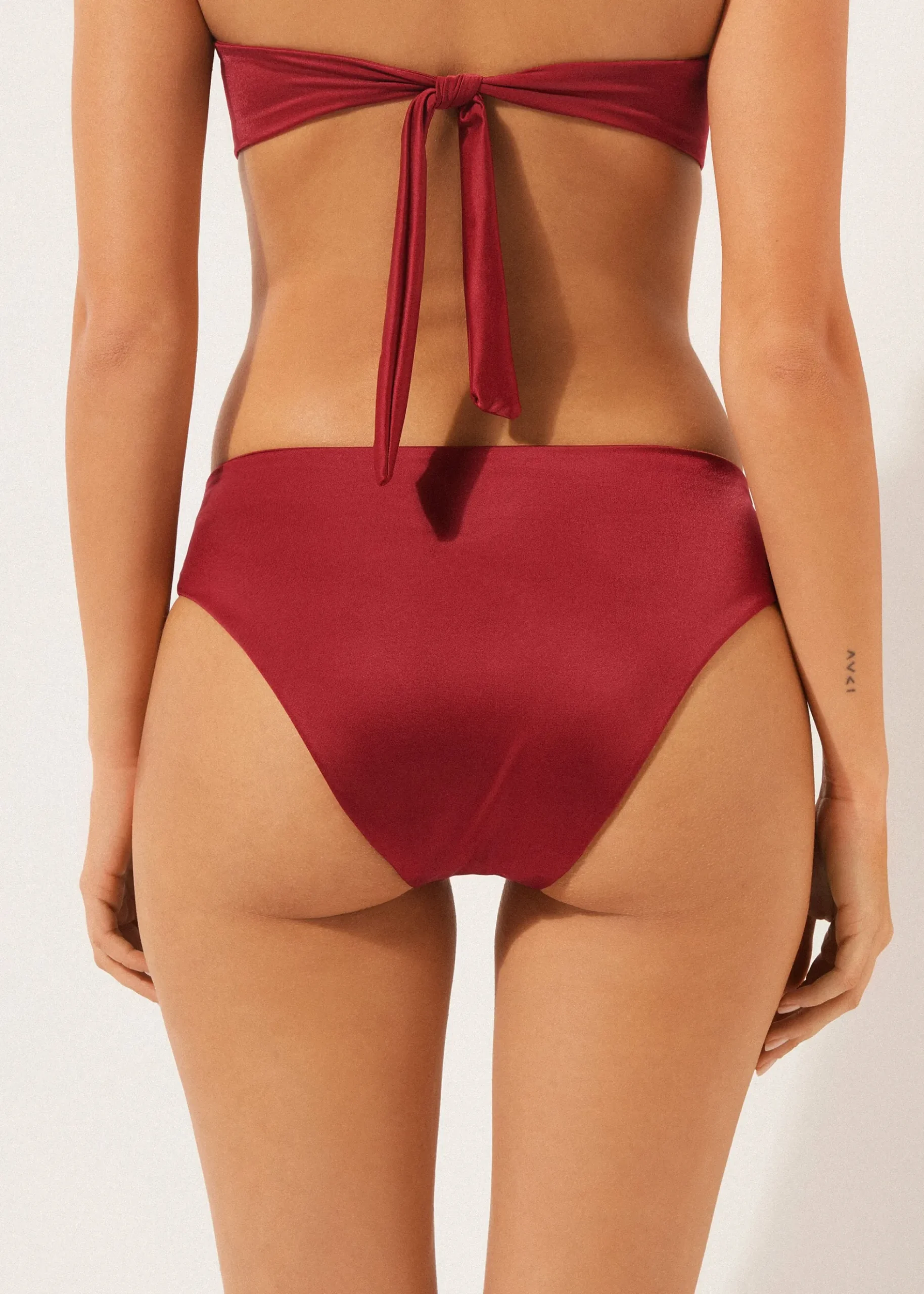 Bas de maillot taille haute Shiny Satin