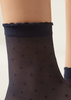 Chaussettes Courtes à Motifs Pois