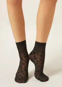 Chaussettes Courtes Transparentes à Motif Animal