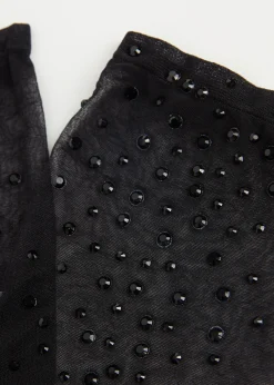 Chaussettes Courtes Voile à Strass