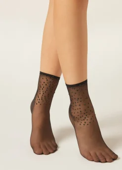 Chaussettes Courtes Voile à Strass