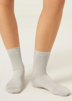 Chaussettes côtelées glitter