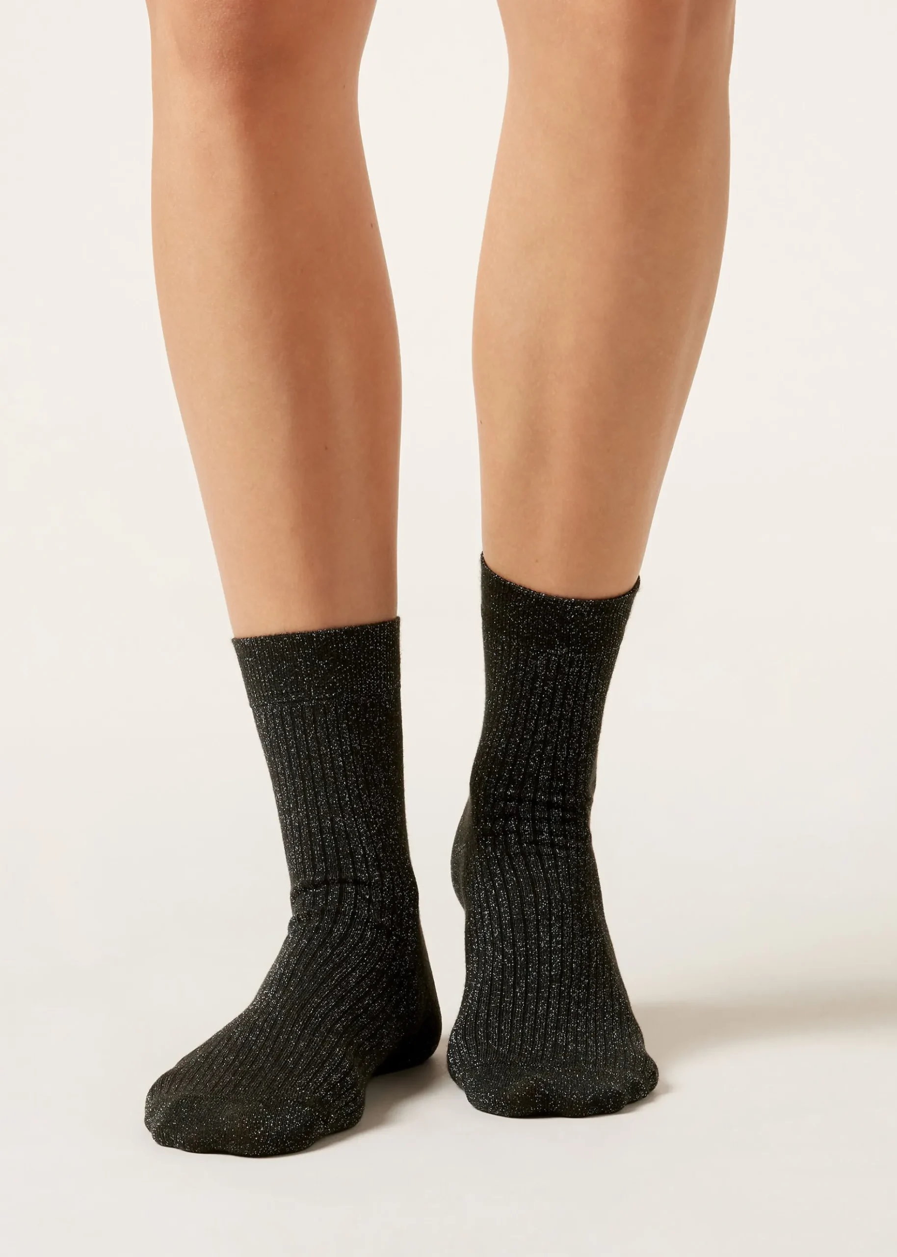 Chaussettes côtelées glitter