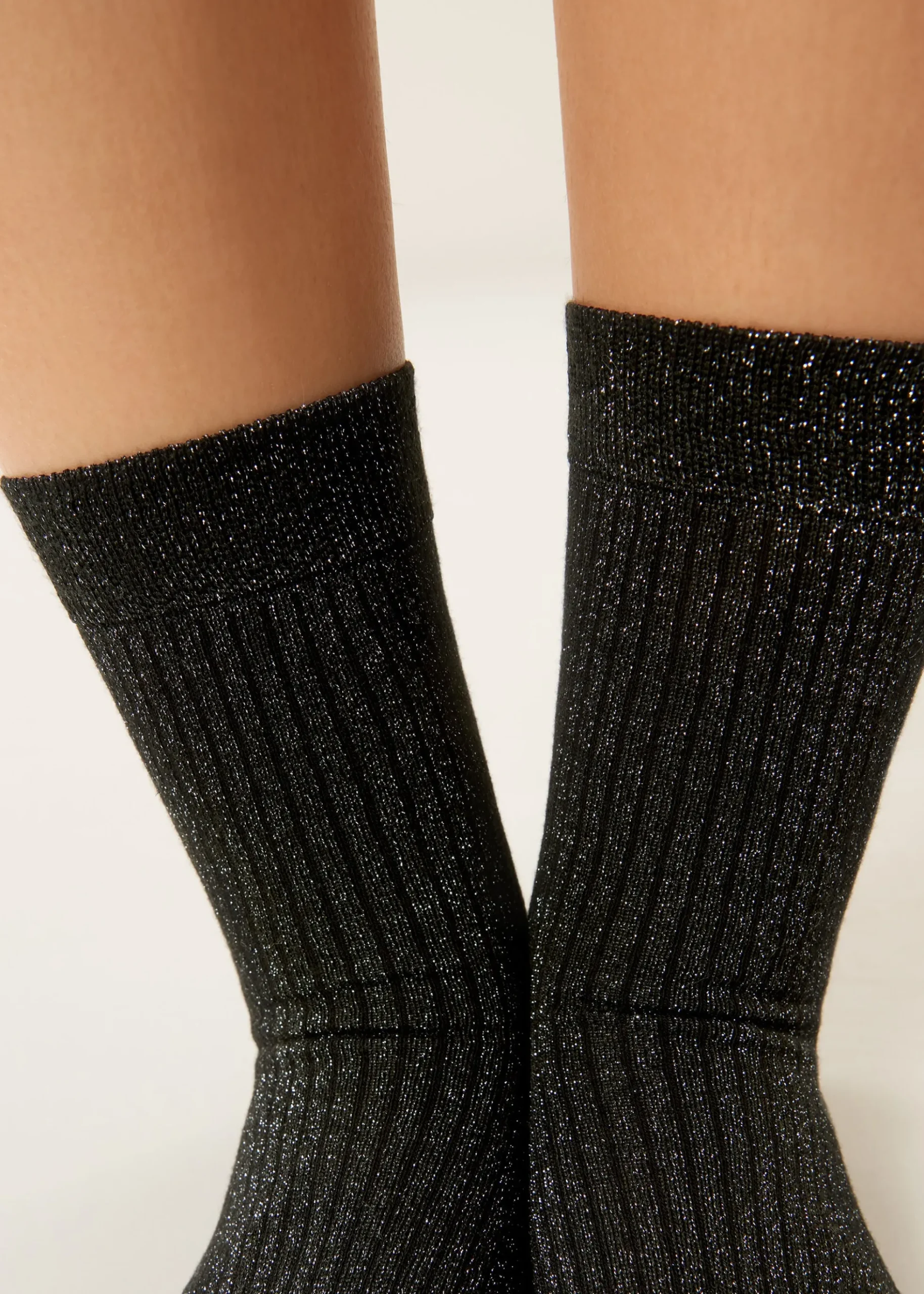 Chaussettes côtelées glitter