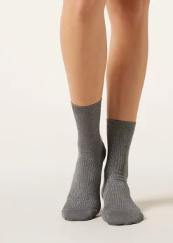 Chaussettes côtelées glitter
