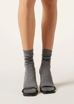 Chaussettes côtelées glitter