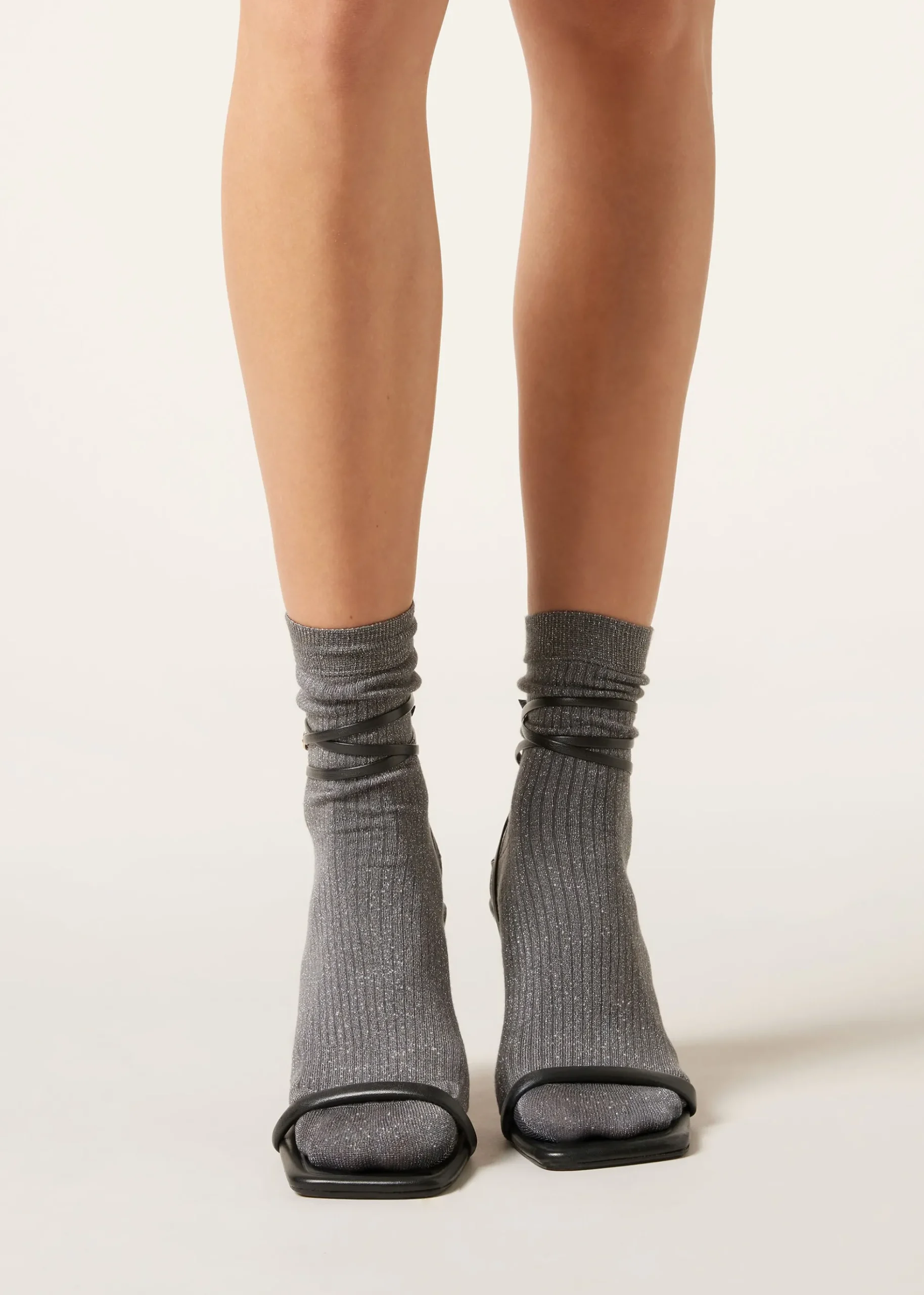 Chaussettes côtelées glitter