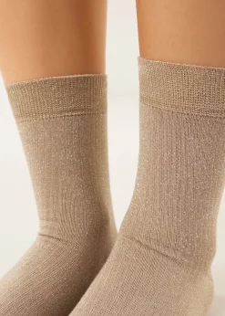 Chaussettes côtelées glitter