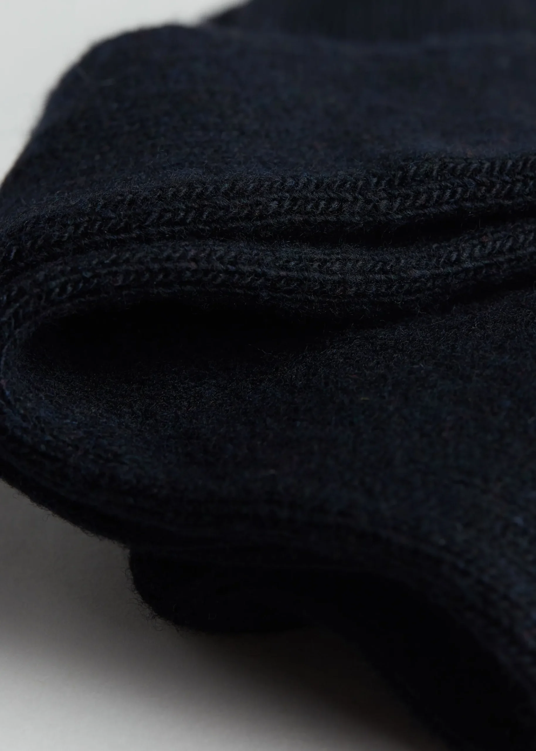 Chaussettes hautes côtelées en laine avec cachemire