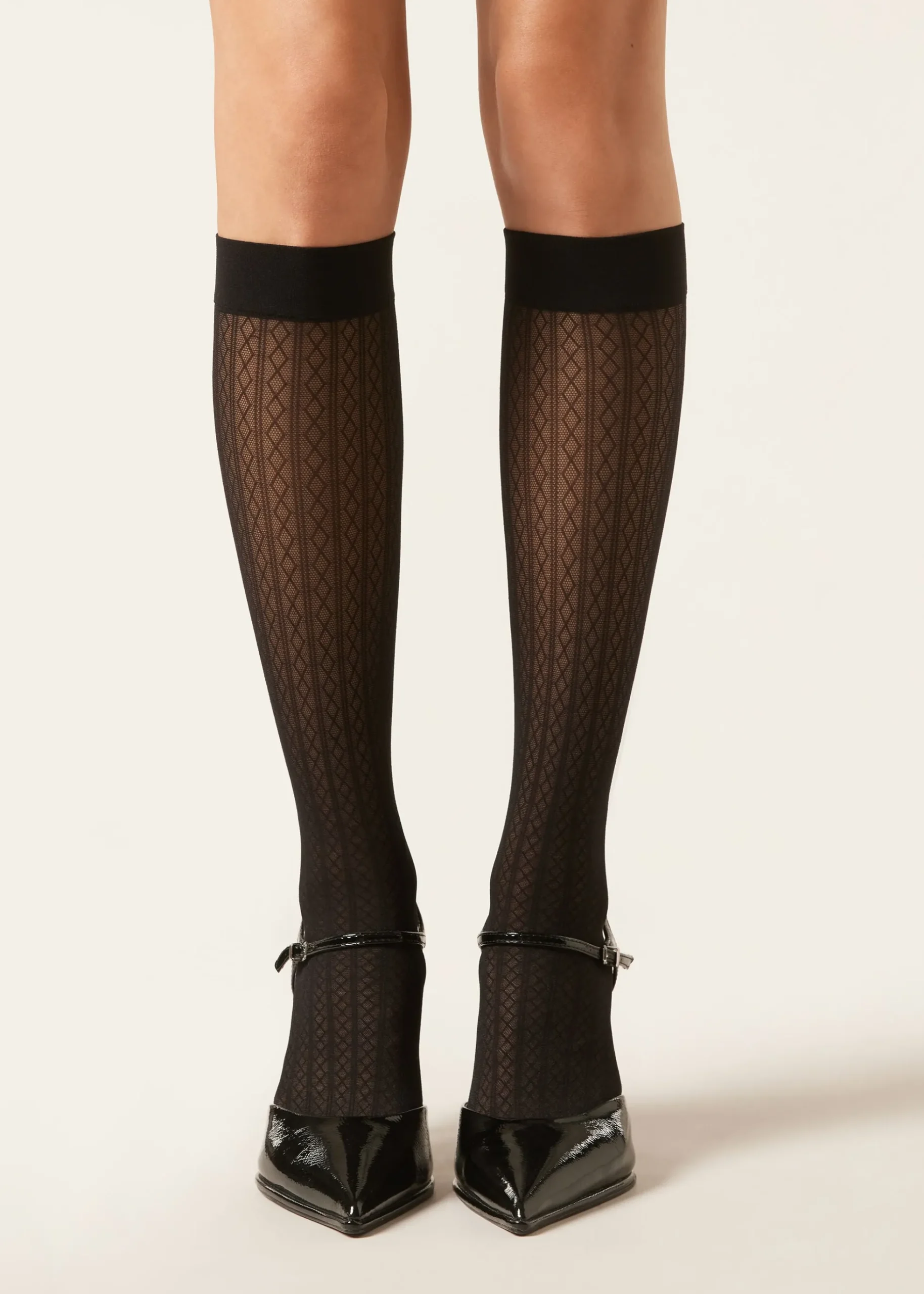 Chaussettes hautes à losanges