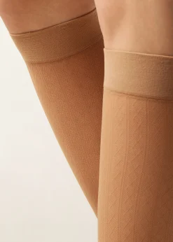 Chaussettes hautes à losanges