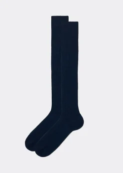 Chaussettes longues côtelées pour homme avec fil d’Écosse