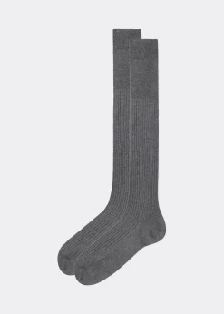 Chaussettes longues côtelées pour homme avec fil d’Écosse