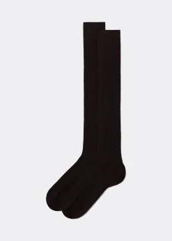 Chaussettes longues côtelées pour homme avec fil d’Écosse