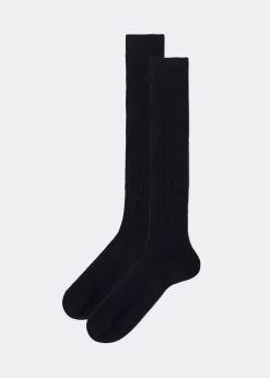 Chaussettes longues côtelées pour homme avec fil d’Écosse