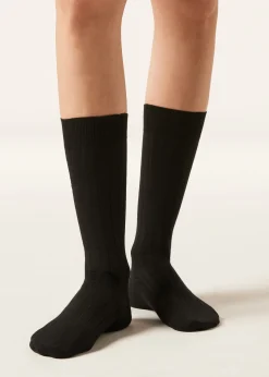 Chaussettes Mi-hautes Côtelées