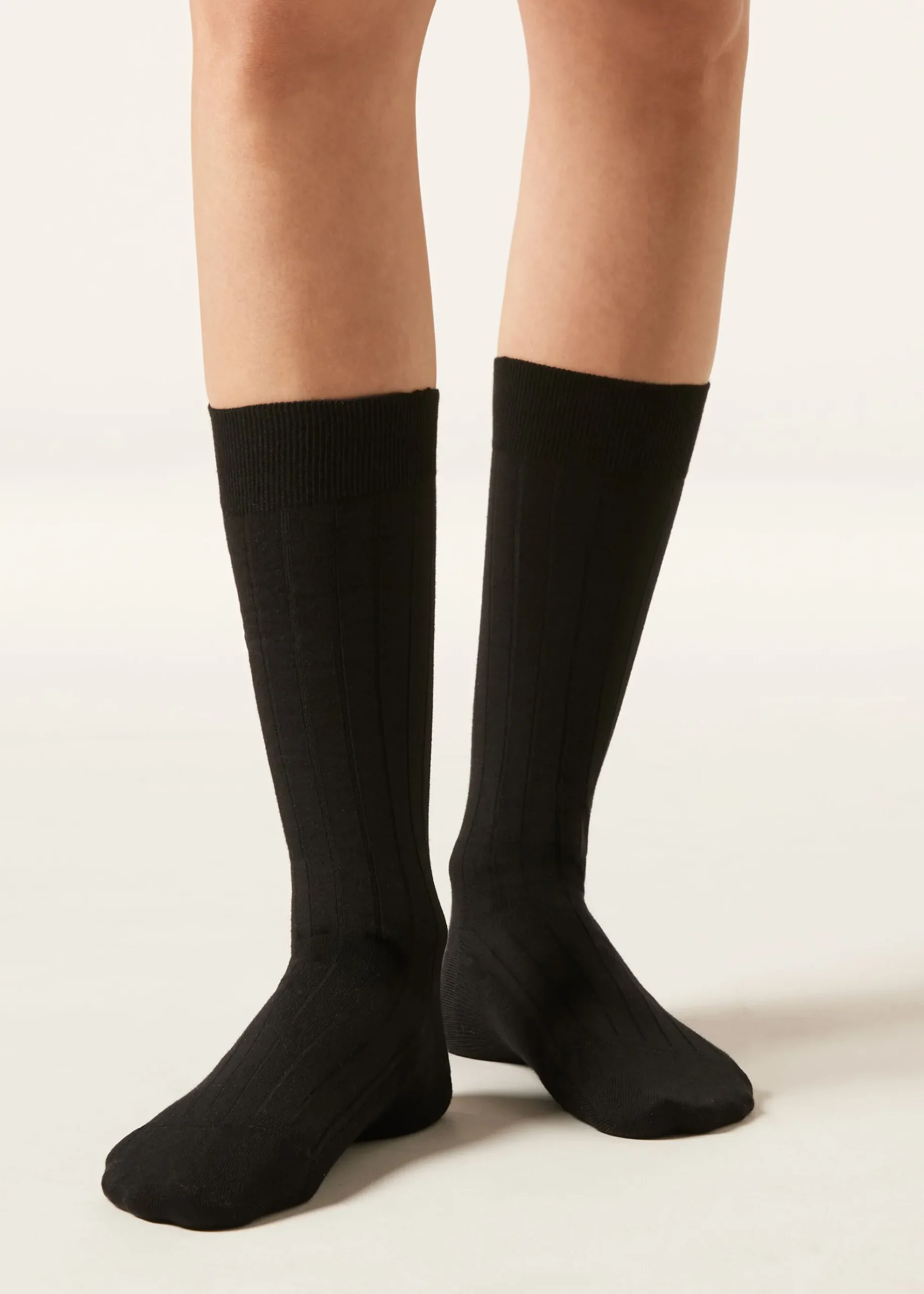 Chaussettes Mi-hautes Côtelées