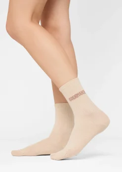 Chaussettes à paillettes avec inscription
