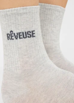 Chaussettes à paillettes avec inscription