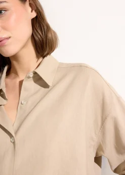 Chemisier court en lin et viscose