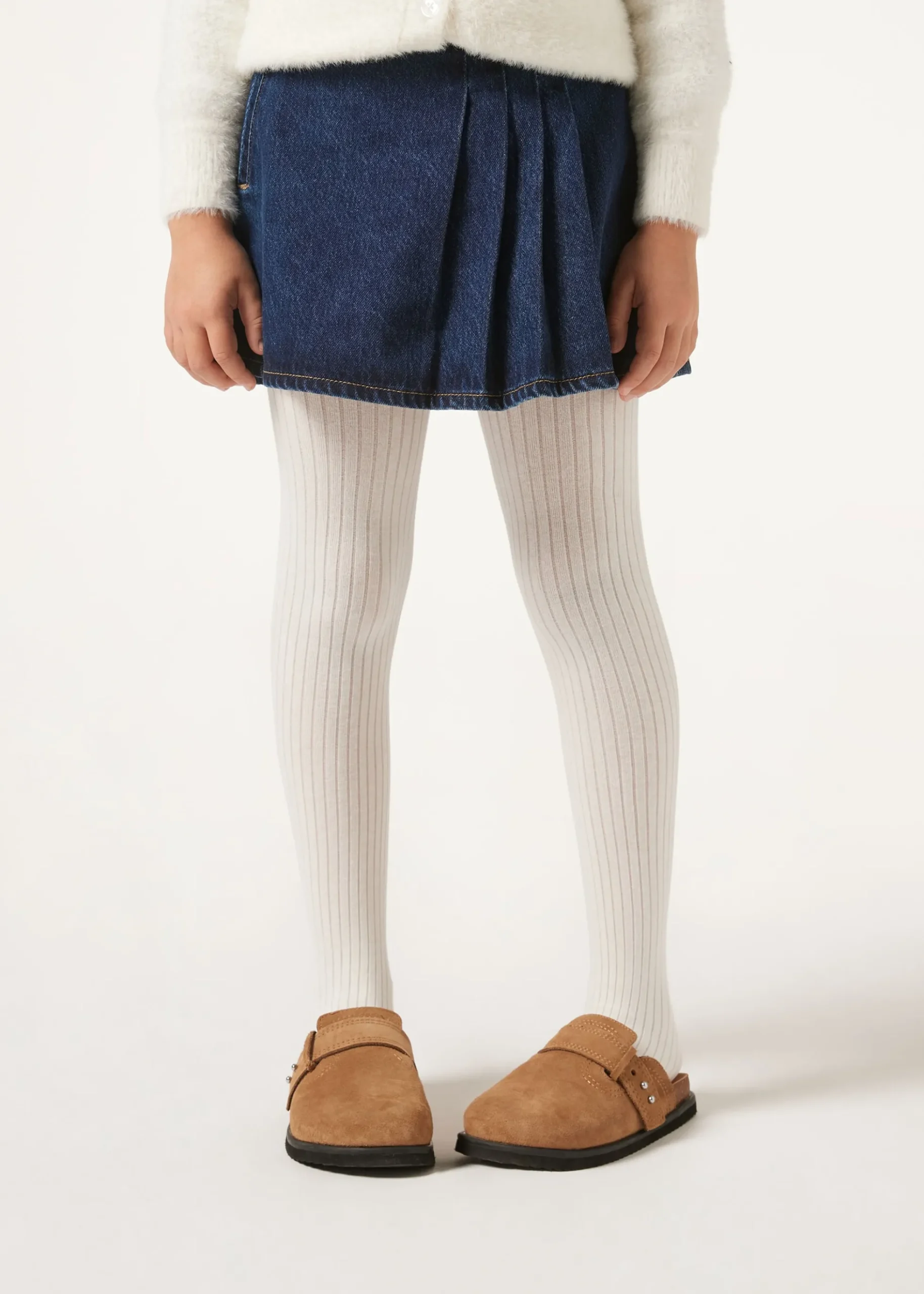 Collant en Coton Côtelé pour Fille