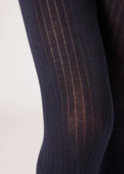 Collant en Coton Côtelé pour Fille