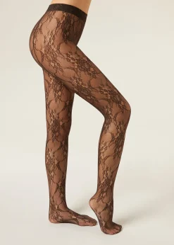 Collant en Dentelle à Fleurs