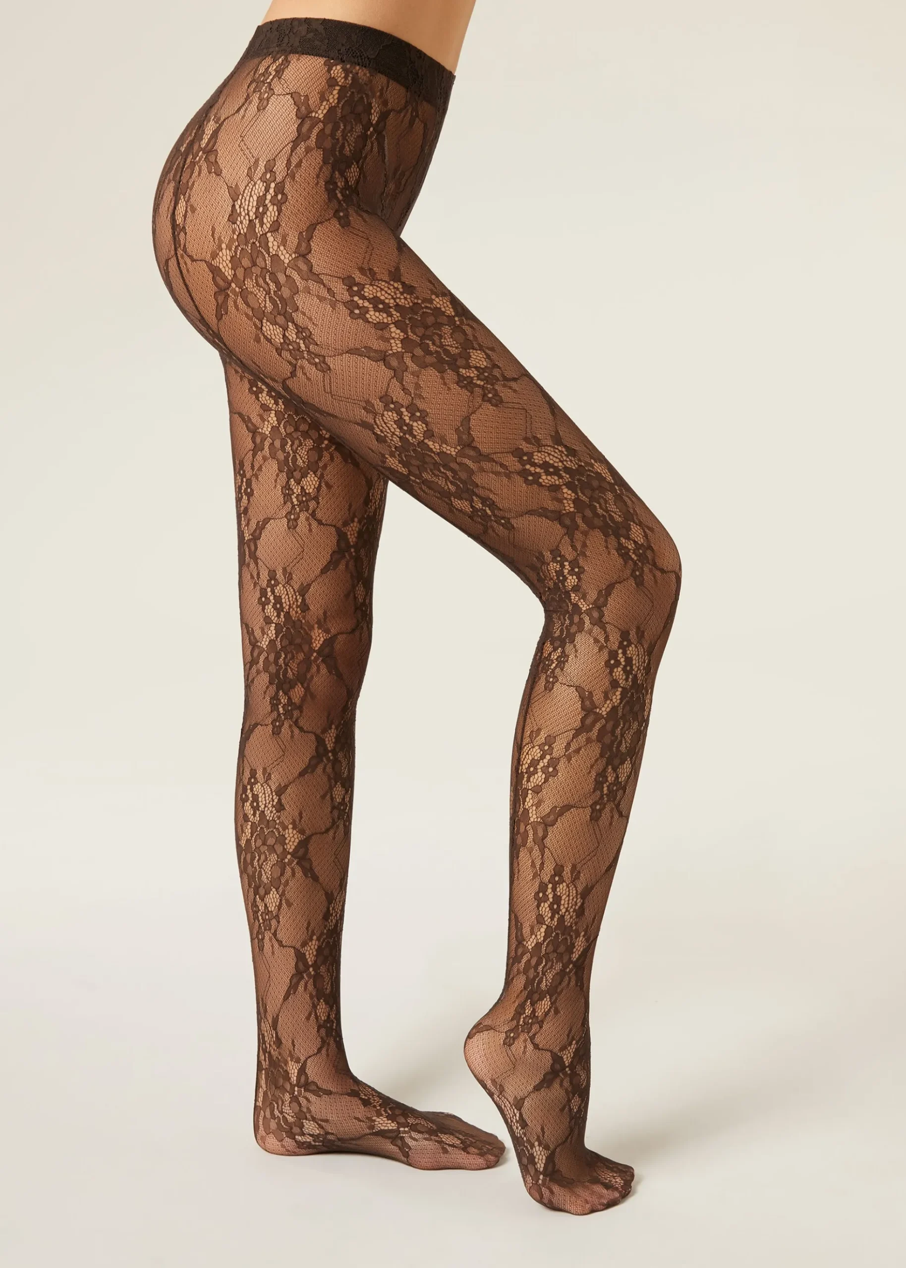 Collant en Dentelle à Fleurs
