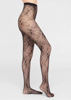 Collant en dentelle florale