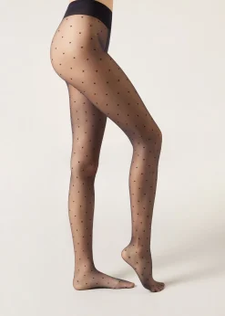 Collant Voile 20 Deniers à Motifs Pois