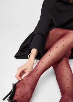 Collant Voile 20 Deniers à Motifs Pois