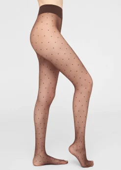 Collant Voile 20 Deniers à Motifs Pois