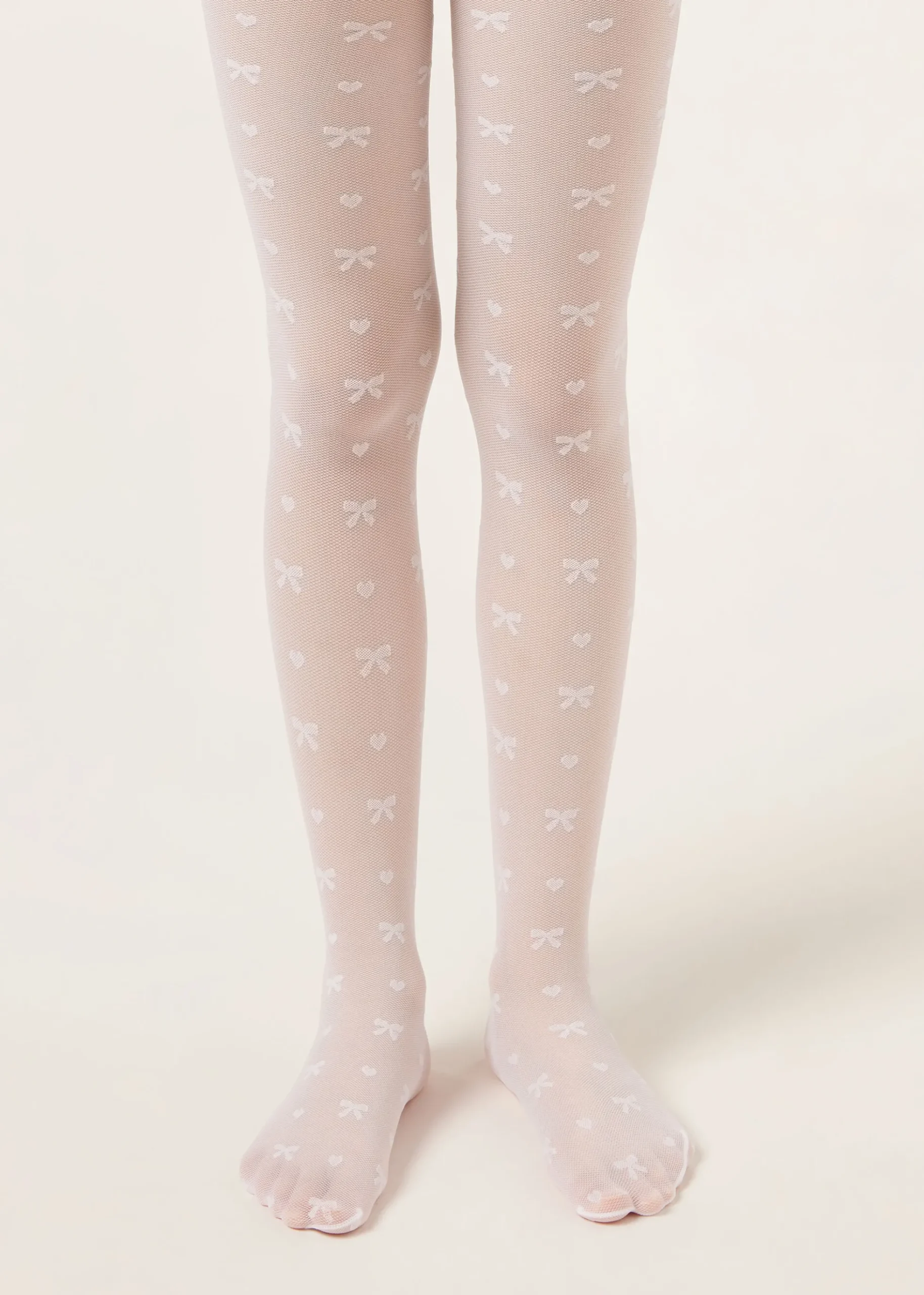 Collant voile à nœuds pour fille