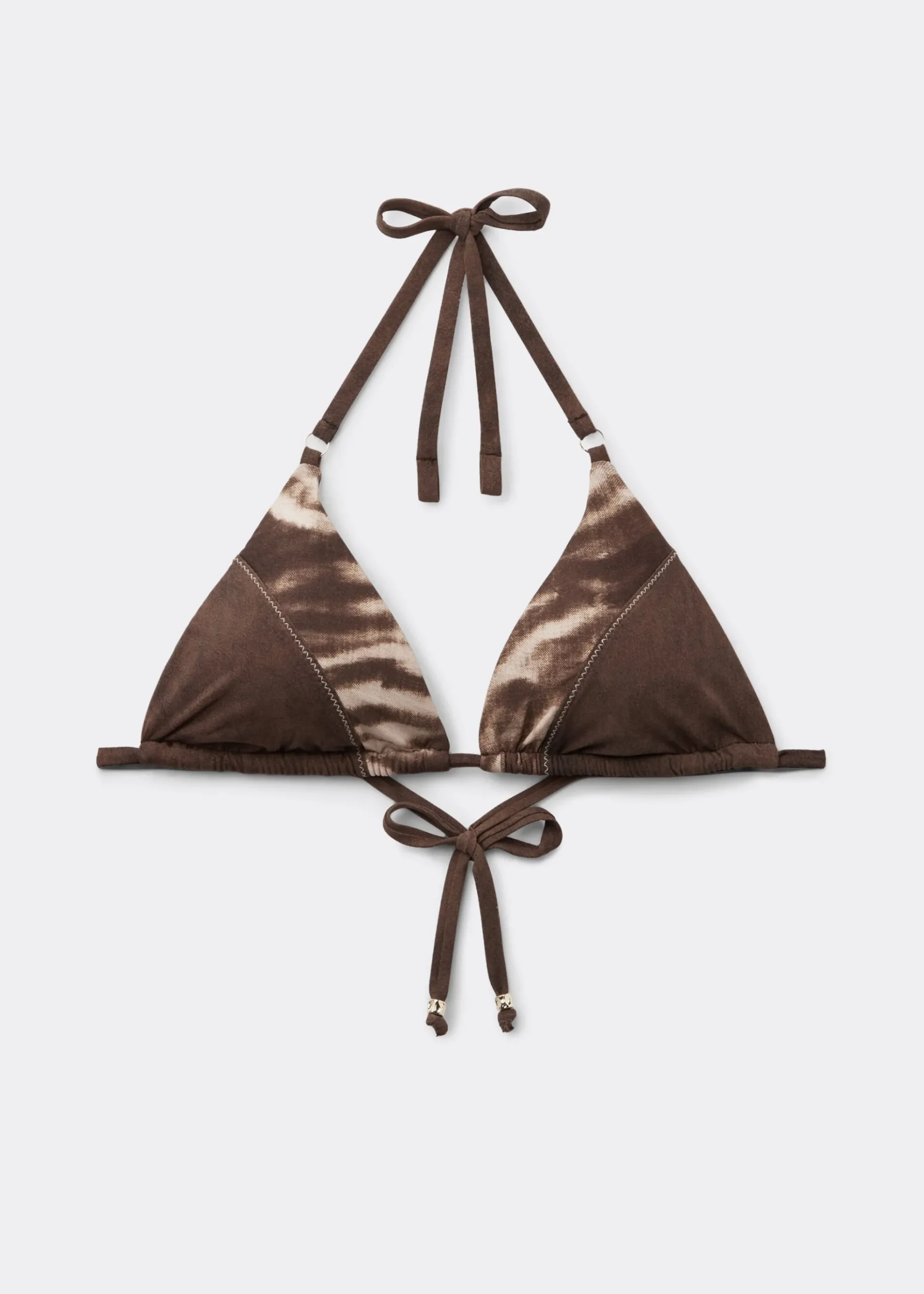 Haut de Bikini Triangle Brown Suede