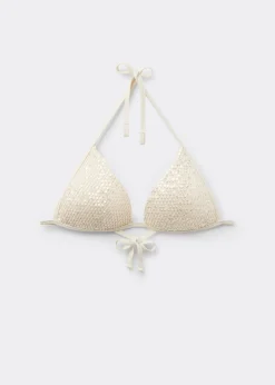 Haut de Maillot de Bain Triangle Rembourré Sequin Net