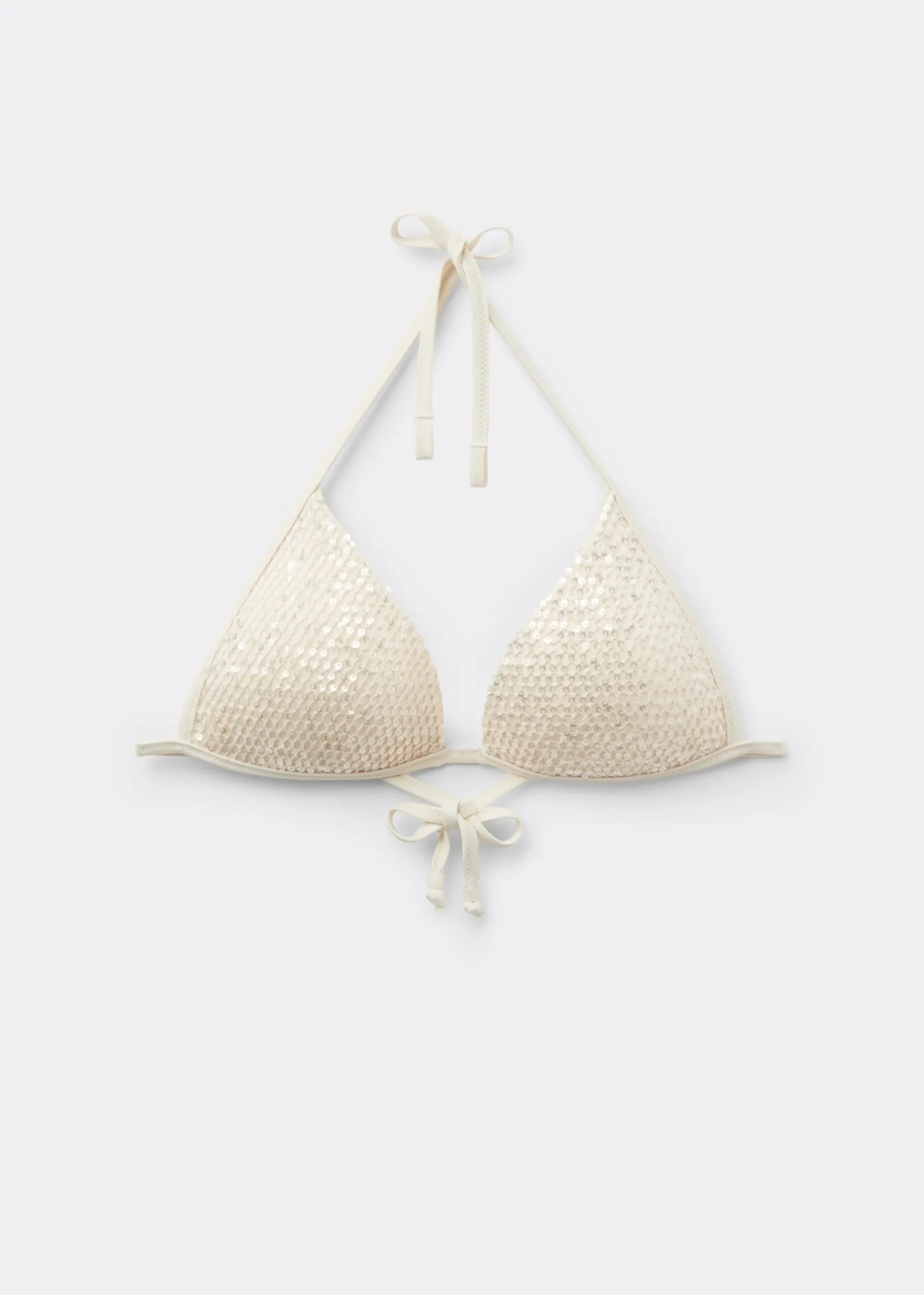Haut de Maillot de Bain Triangle Rembourré Sequin Net