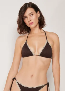Haut de maillot triangle Bicolor Embroidery