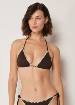 Haut de maillot triangle Bicolor Embroidery