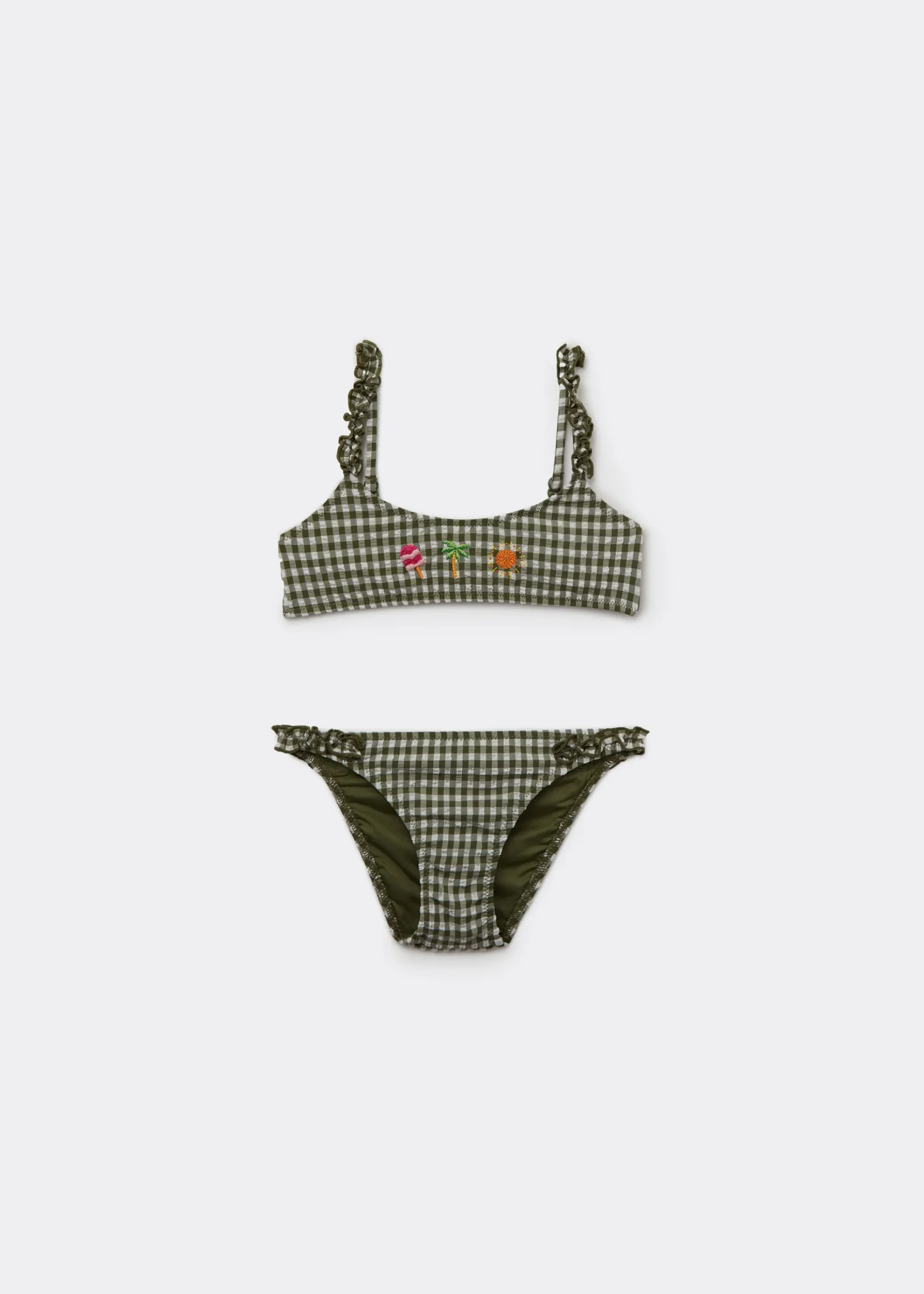 Maillot de bain deux pièces fille Green Vichy