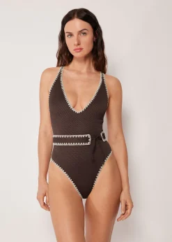 Maillot une pièce Bicolor Embroidery