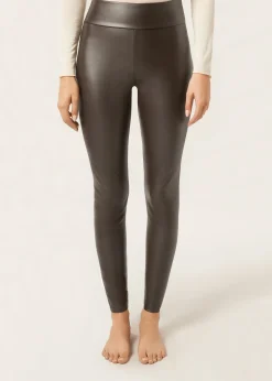 Pantalon effet cuir thermique