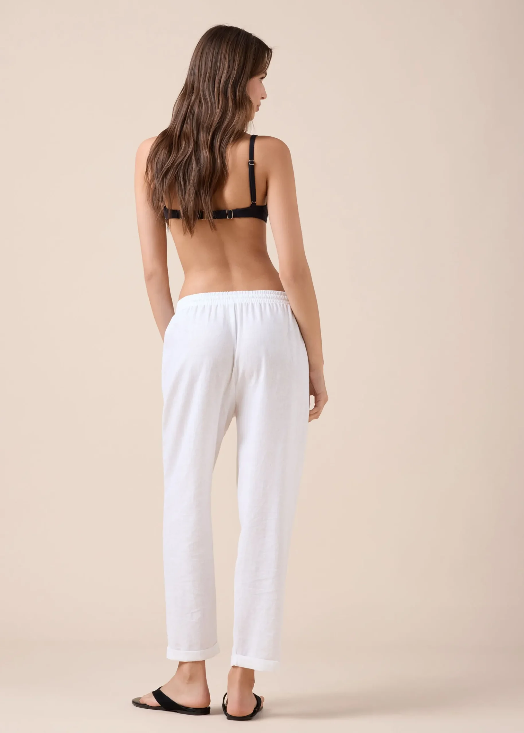 Pantalon en lin et viscose