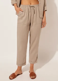 Pantalon en lin et viscose
